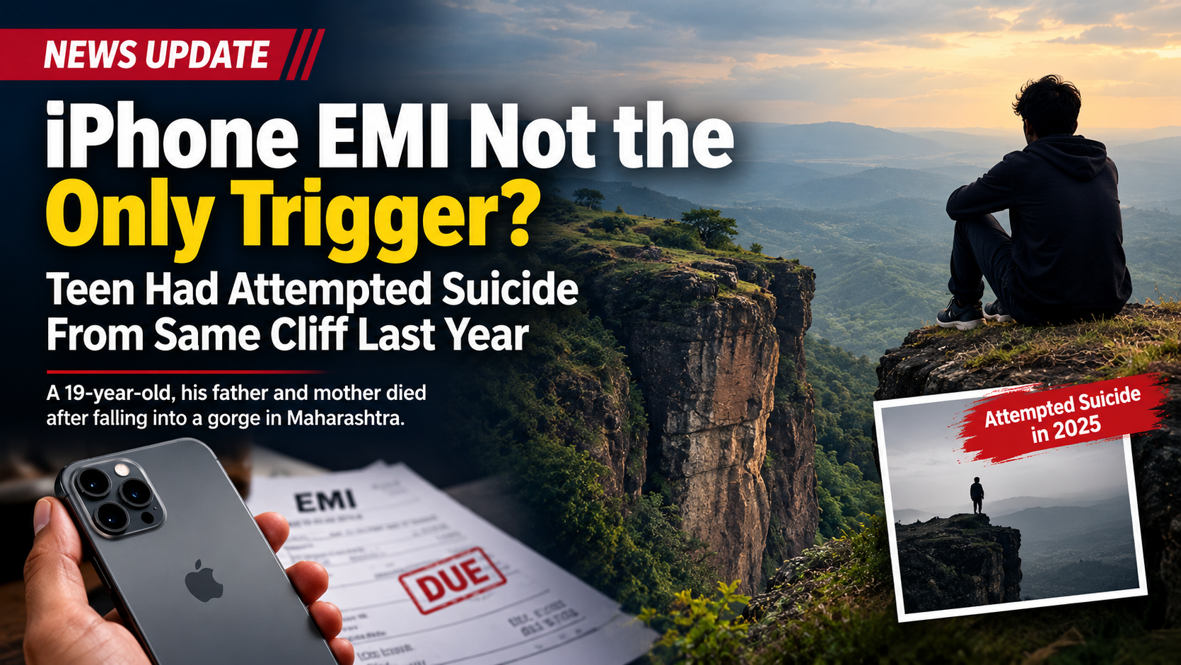 iPhone EMI Not the Only Trigger? Teen Had Attempted Suicide From Same Cliff Last Year